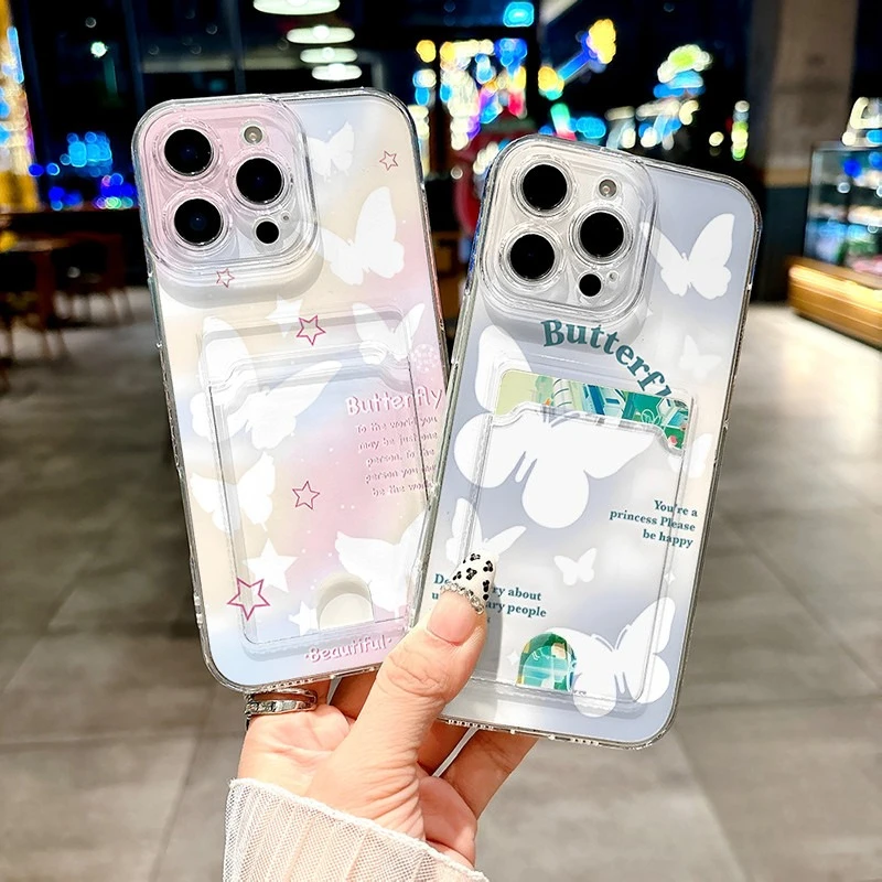 

Card Wallet Case For Realme 14X 13 11 11X 10 9 Pro Plus 10S 9i 8 8i 7i 6i 5i Butterfly CardHolder Case Soft Cover