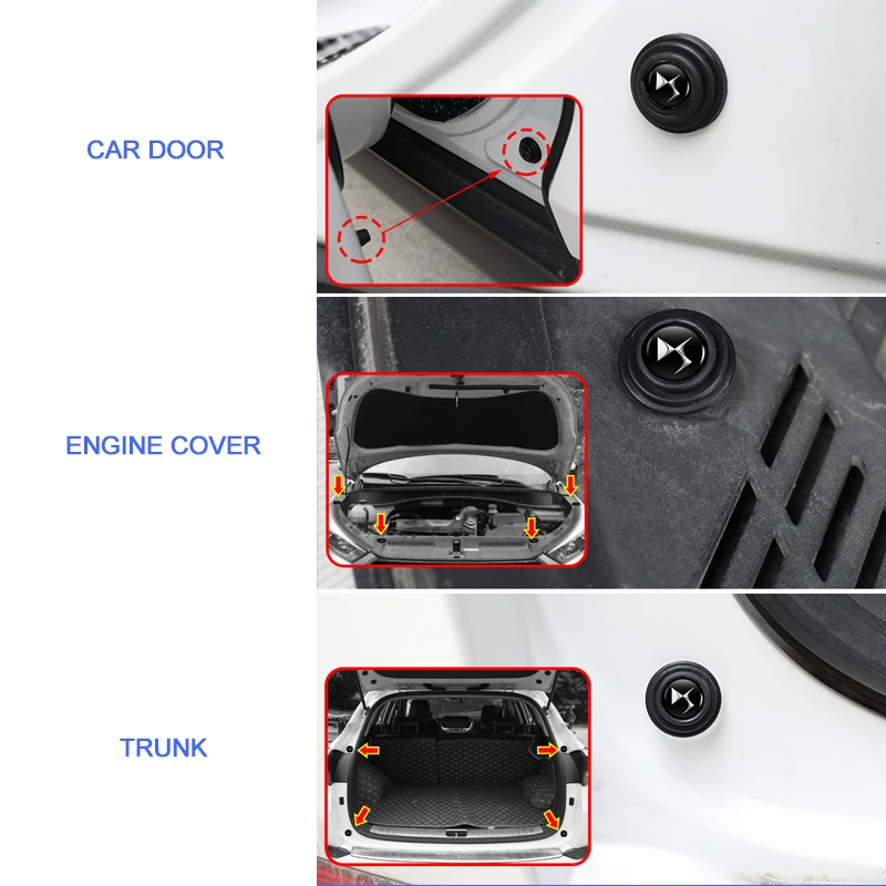 Car Trunk Sound Insulation pad Auto Door shock Absorbing Gasket For DS SPIRIT DS4S DS3 DS5 5LS DS6 DS7 DS9 DIVINEDS E-Tense WILD