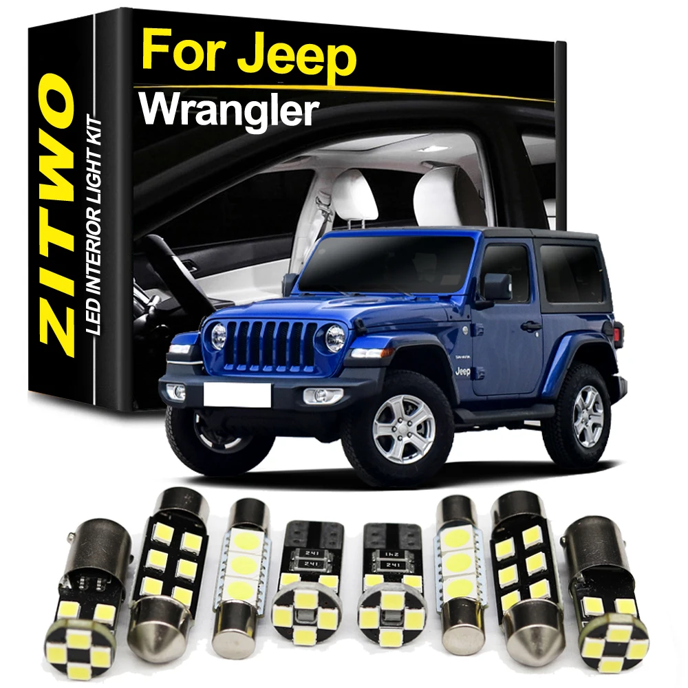 Parstar LED Interior Light Lamp Kit For Jeep Wrangler JK TJ YJ JL 1987-2016 2017 2018 2019 Car Reading Dome Trunk Bulb Canbus