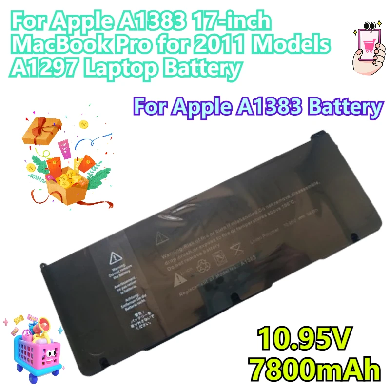 

Новый аккумулятор для ноутбука Apple A1383 17 дюймов MacBook Pro 10,95 В 7800 мАч для моделей 2011 года A1297