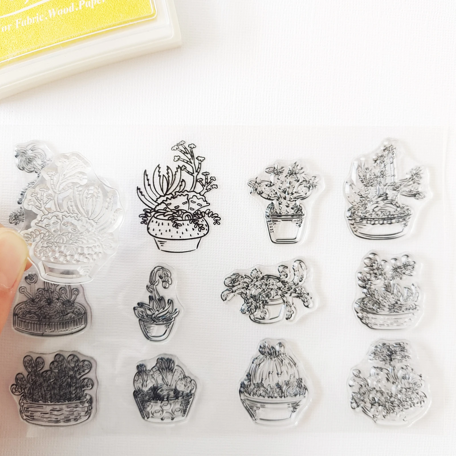 Spring Pot Plants | Succulents Clear Stamps For DIY Scrapbooking/Card Making/Album Decorative Silicone Seals Crafts