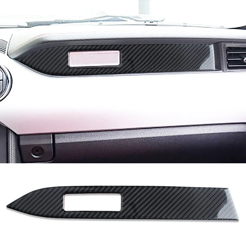 For Ford Mustang 2015-2020 Car Accessories Carbon Fiber Interior Car Dashboard Decoration Strip Sticker Car Styling Trim Cover