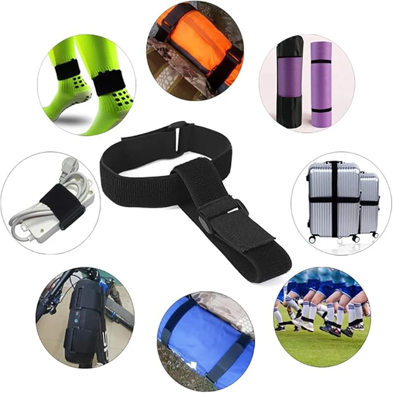 2/5 Stück Anpassbare Elastische Bänder mit Umkehrverschluss, Nylon-Klettverschluss, Kabelbinder, Befestigungsband, Sportband – Detail 6