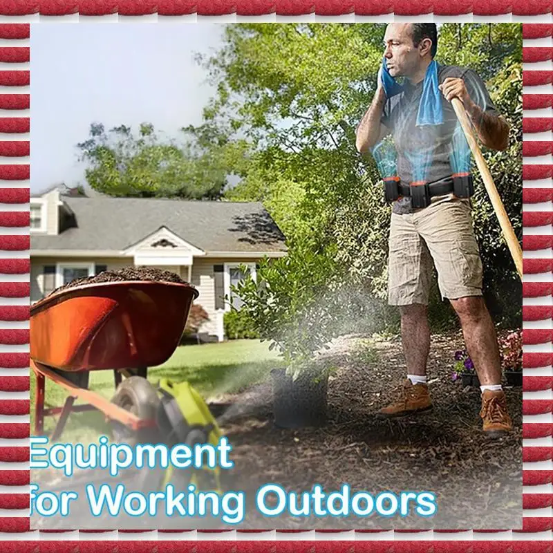 Портативный поясной вентилятор A97G с аккумулятором емкостью 1200 мАч, временем работы 20 часов, 2 режима скорости, свободные руки, перезаряжаемый поясной вентилятор