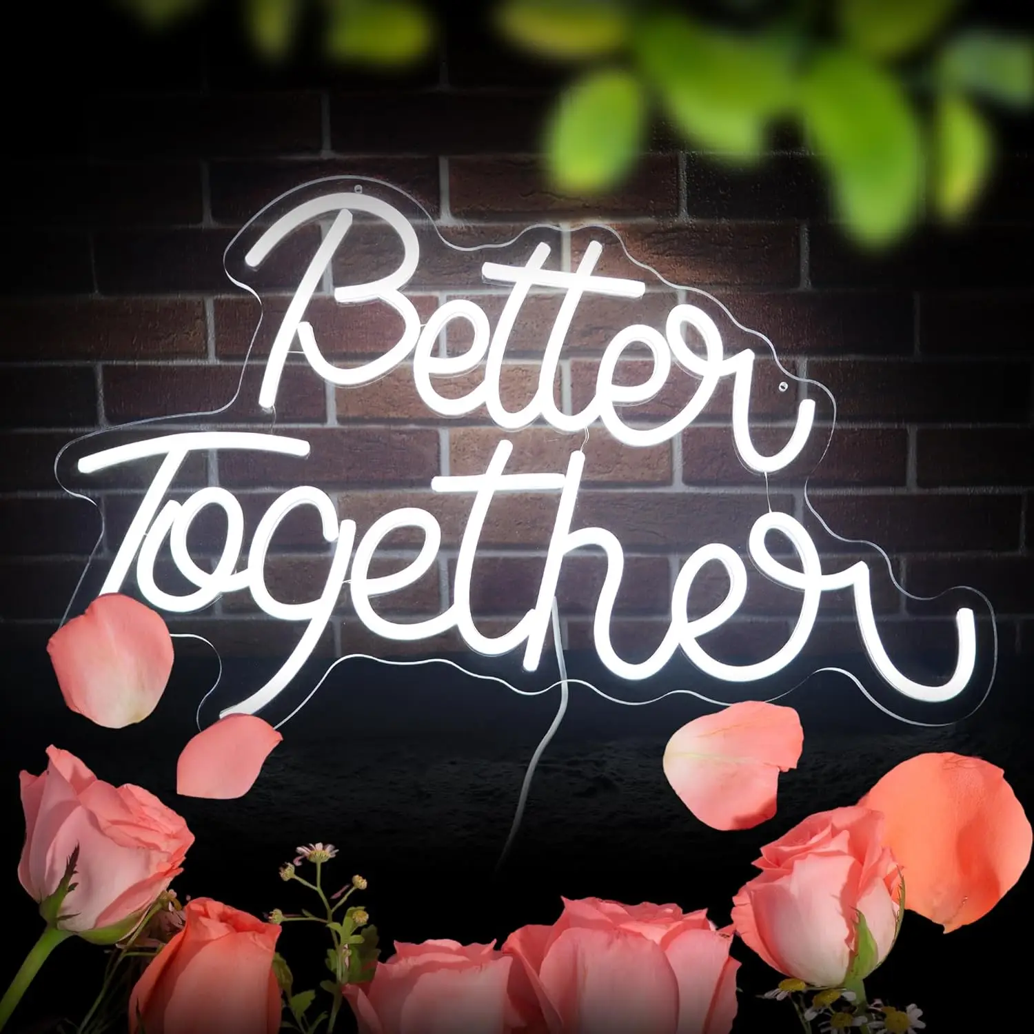 

Неоновая вывеска Better Together с регулируемой яркостью USB, светодиодная неоновая вывеска для спальни, домашней студии, общежития, свадебной вечеринки, декор, подарок