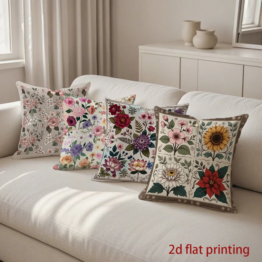 

Чехлы для подушек с цветочным узором для стильного декора, подходят для дивана, спальни, автомобиля