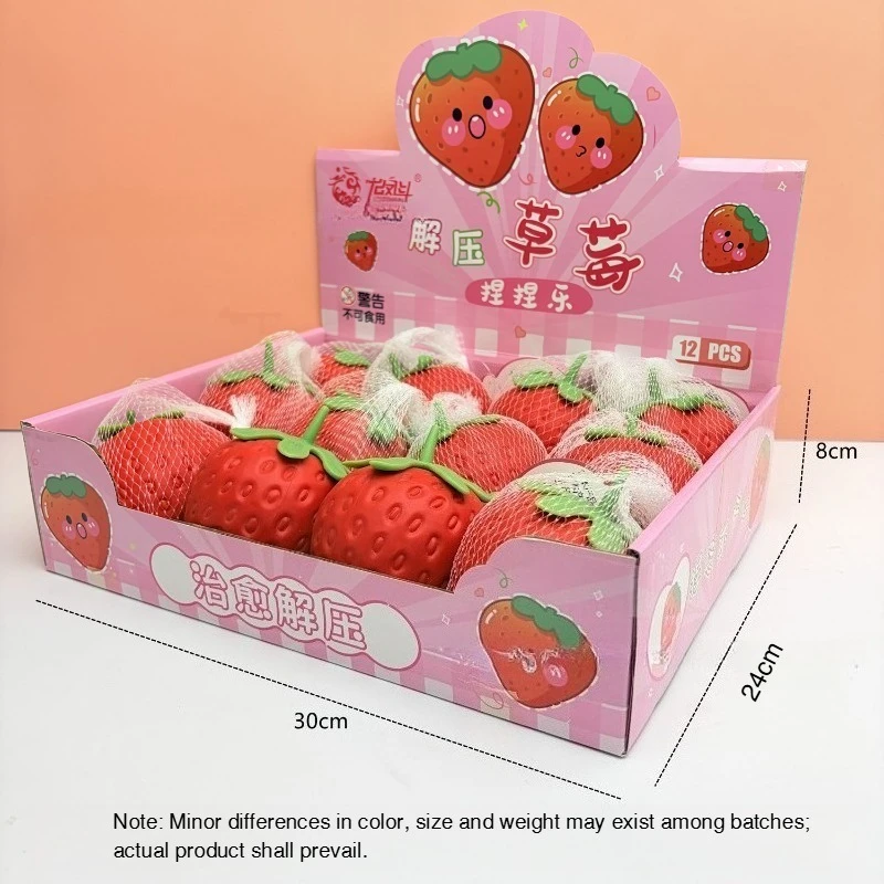 Simulation of fruit and strawberry squeezing toys soft sticky hand toys decompression vent pranks decompression squeezing toys. view 5