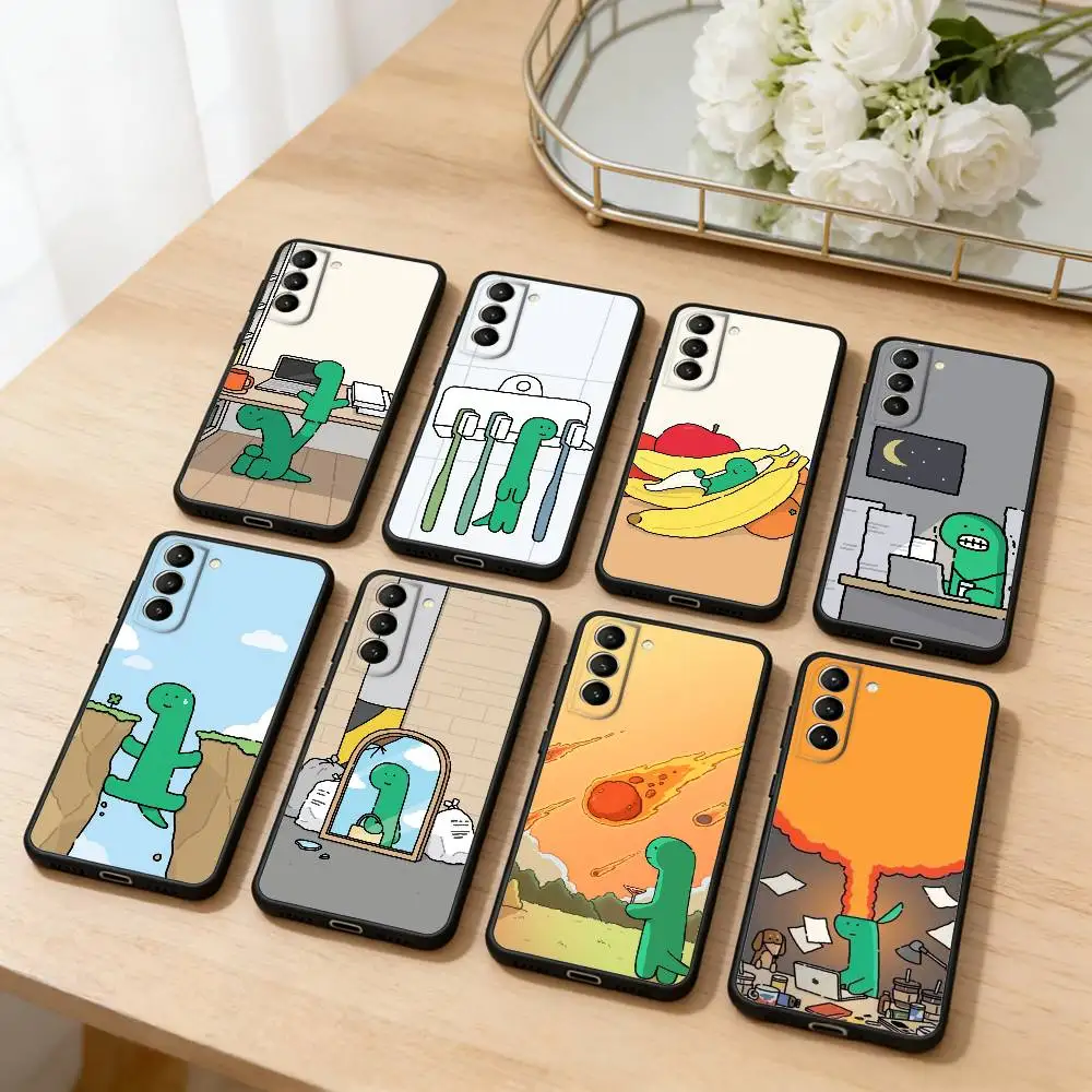 JOGUMAN Studio Dinosaur Cut  Phone Case For Samsung S26,S25,S24,S23,S22,S21,S30,Ultra,Plus,Fe,Lite,Note,10,Black Cover