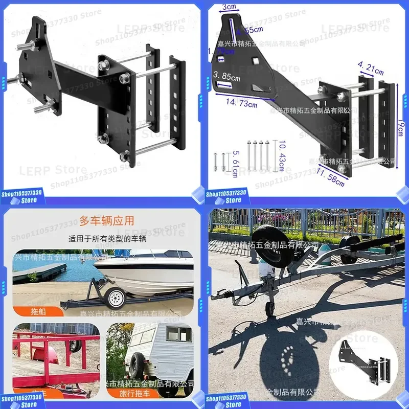 Black Spray Car Spare Tire Bracket Trailer Accessories Rack For Cross Border Amazon Vehicle Mounting Holder Heavy Duty Steel