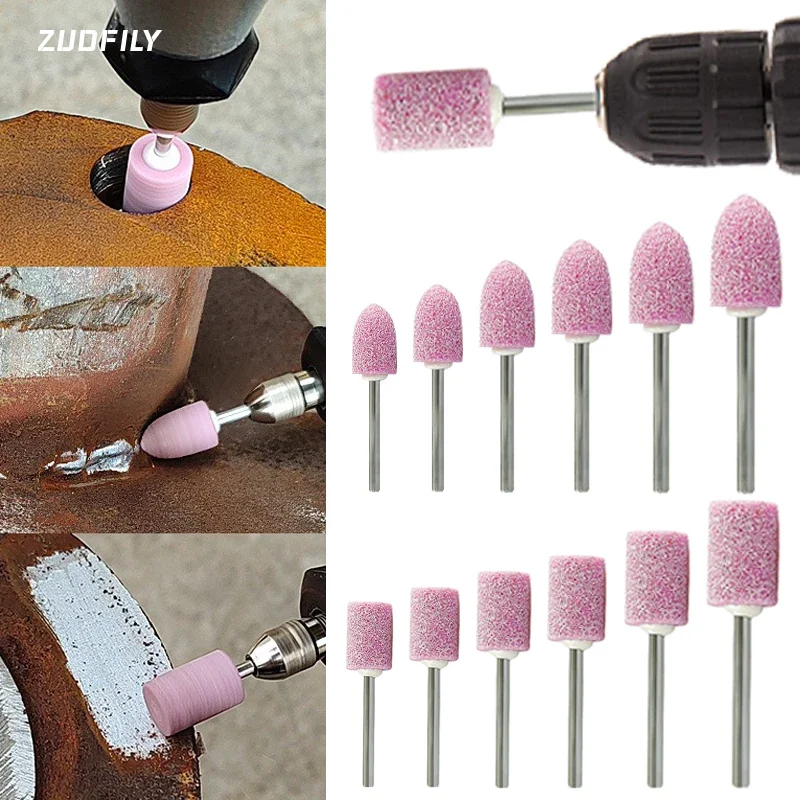 10Pcs Polishing Wheel Bits Grinding Stone Head Abrasive Metal Stone Wood Polishing Tool for Power Tool Grinder Drill Accessories