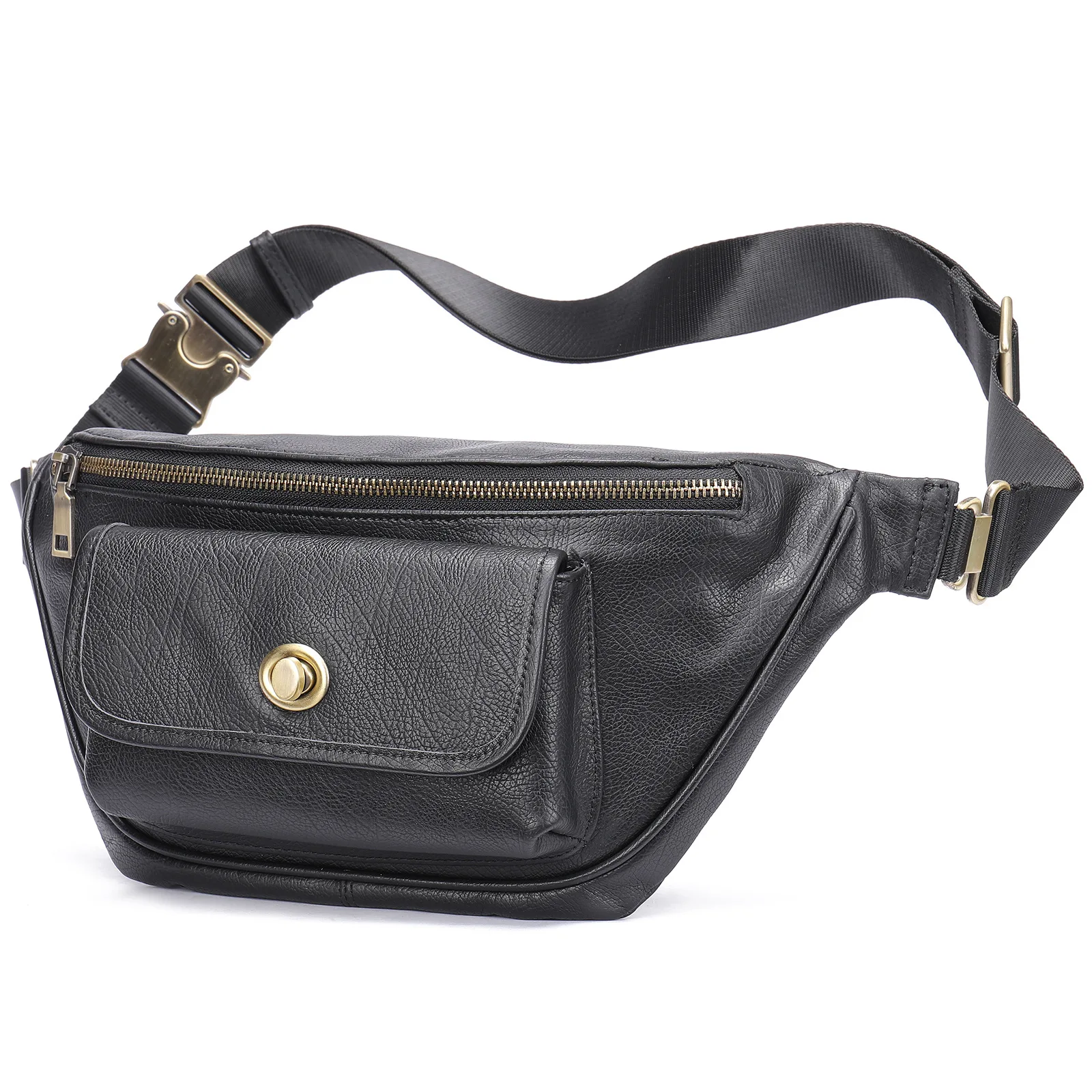 

Genuine Leather Fanny Pack Genuine Leather Men's Waist Bag Travel Phone Bags Hip Money/ Belt Bag Small Waist Pack for Men