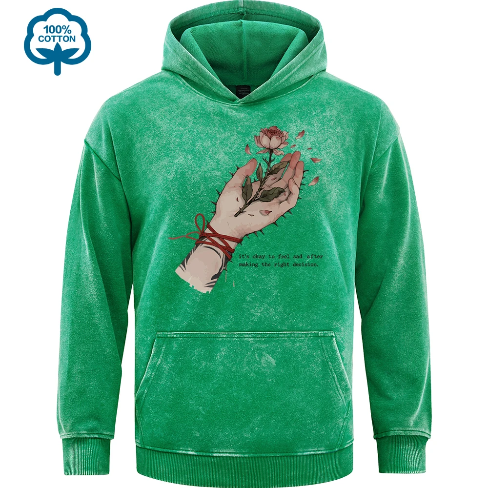 Four Little Kittens Strays Sweets Printed Men Washed Hoodie Autumn Loose Hoody Pocket Hip Hop Pullover Cotton Sportswear