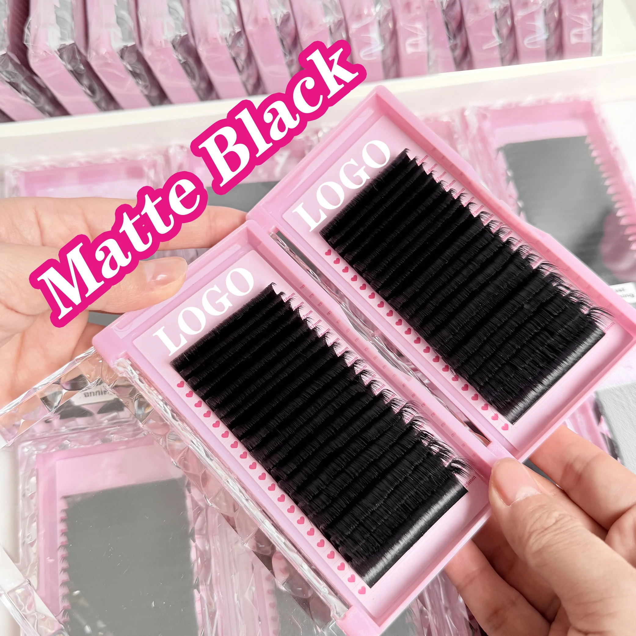 0.05Volume Easy Fanning Eyelash Extensions Faux Mink Flare Easy Fan Eyelash Extention Natural Easy Fan Lashes Tray