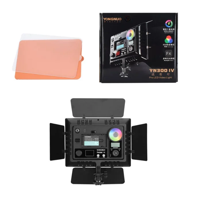 YONGNUO-LED Photography Light Pad Painel, YN 300 IV, RGB, Full Color, 3200K, 5600K, DSLR Fill, Novo