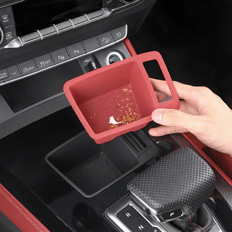 

For Audi Q5 2023 2022 2021 2020 2019 2018 FY Car Accessories Gear Storage Box Cover Silicone Mat Trim Auto Style