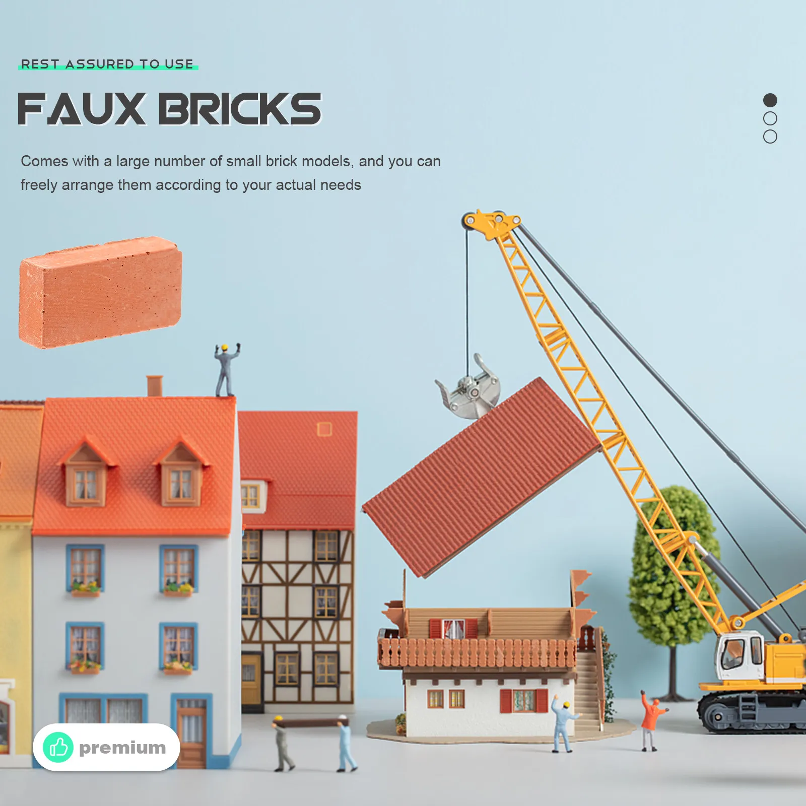 

200Pcs Miniature Bricks Rectangle Shape Durable Pottery Fired DIY Micro Landscaping Fake Wall Decors for School Projects Scene