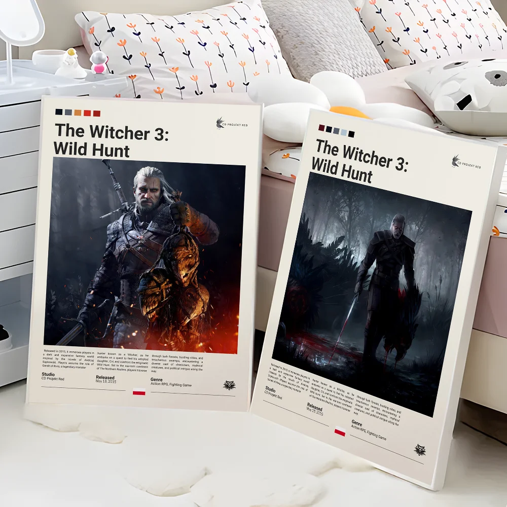 T-The W-Witchers 3 Game Anime Posters Sticky HD Quality Wall Art Retro Posters for Home Kawaii Room Decor view 4