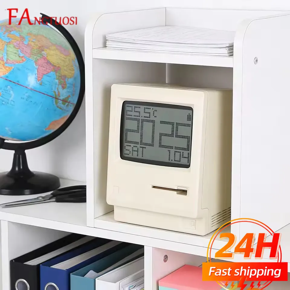 

Ретро-часы Maclock: креативный будильник для студентов, электронный дисплей, декор для рабочего стола