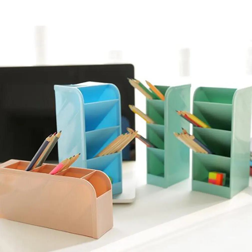 2021 New Four-Grid Ergonomic Desk Storage Box Drawer Organizer Inclined Pen Holder Rectangular Organizer Organizing