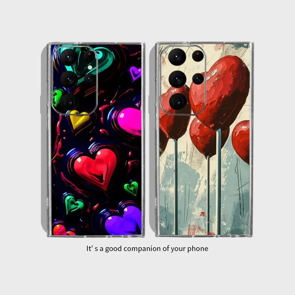 

loving heart Oil painting Phone Case for Samsung Galaxy S24 Ultra S22 S23 Ultra S21 S20 5G Protective Silicone TPU Funda