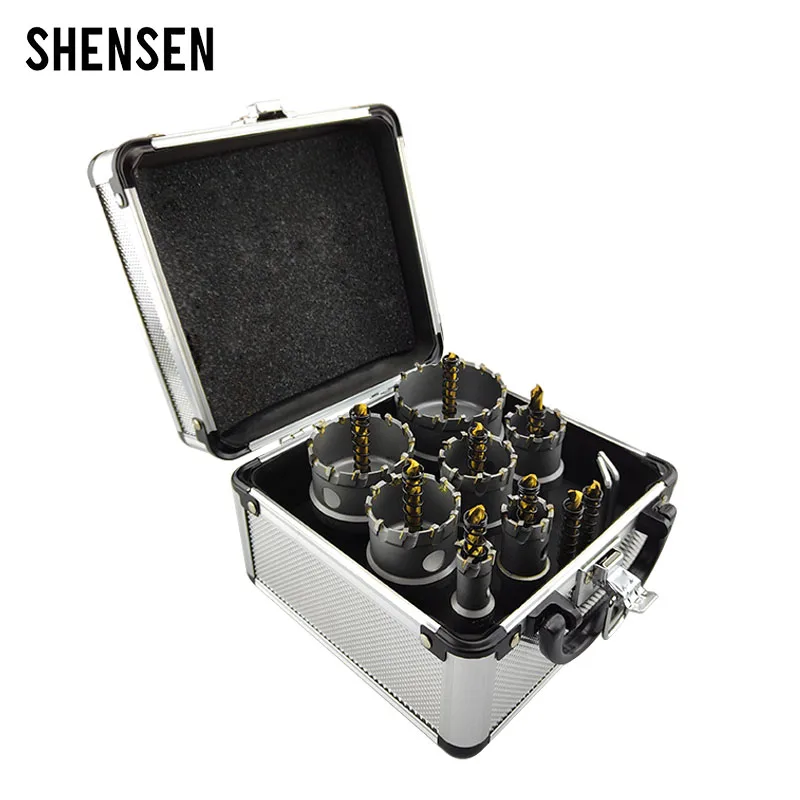 

9pcs 16-60mm Drilling Crown For Stainless Steel TCT Hole Saw Set Tungsten Carbide Tipped Drill Bits For Metal Alloy iron