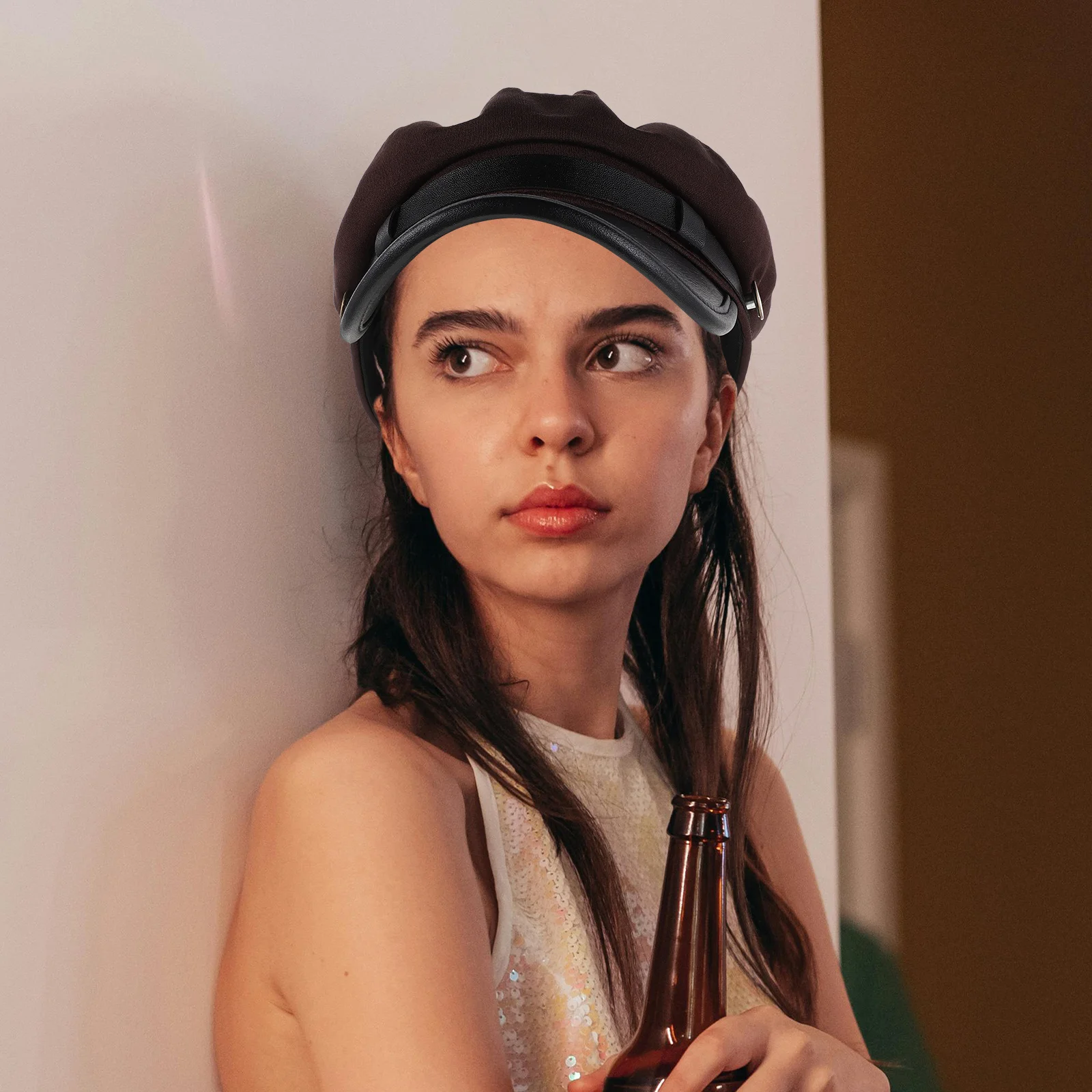 

Newsboy Cap Coffee Color Unisex Sailor Hat For Men Women Classic Captain Beret Flat Top Hat Party Festival