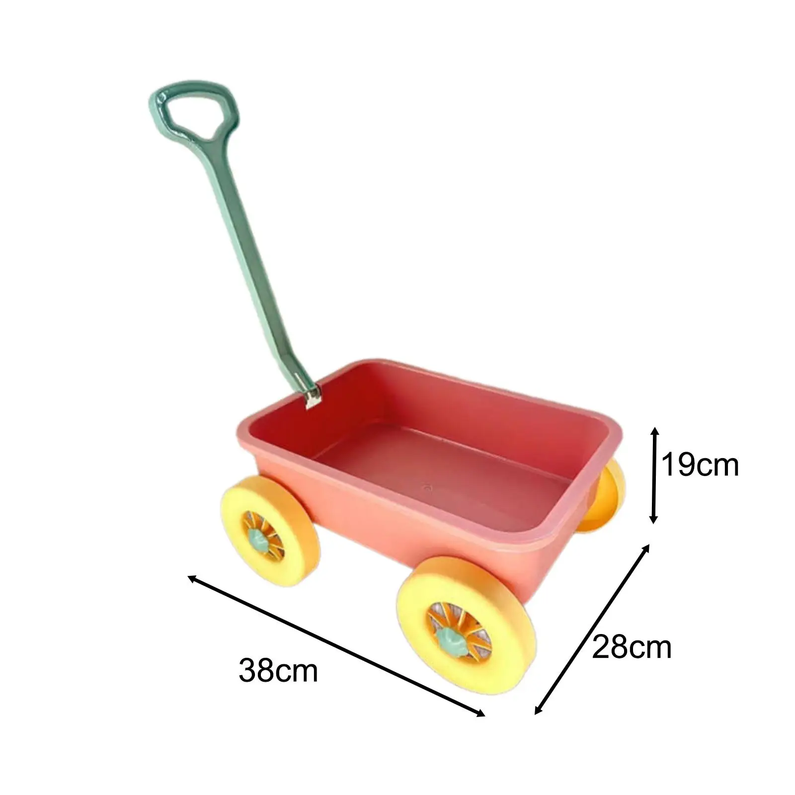 Beach Toy Pretend Play Wagon Portable Vehicle Small Wagon Toy Pull Wagon Toy Outdoor Toy for Gardening Backyard Girls Child