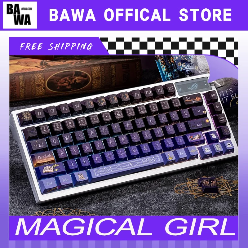 Magical Girl Keycaps 134key Side Printed Cherry Keyboard Keycaps Custom Pbt Sublimation For Mechanical Keyboard Gifts