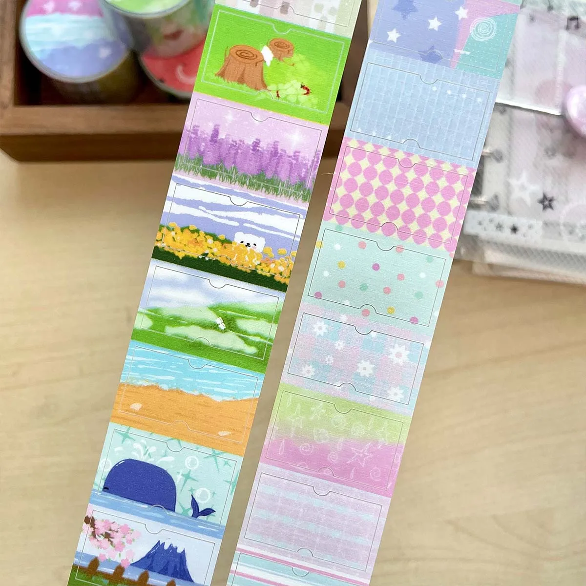 Salt Style Deco Label Sticker Tapes Sandy Glitter PET Index Tabs for Scrapbooking Stationery Stickers Decor Supplies