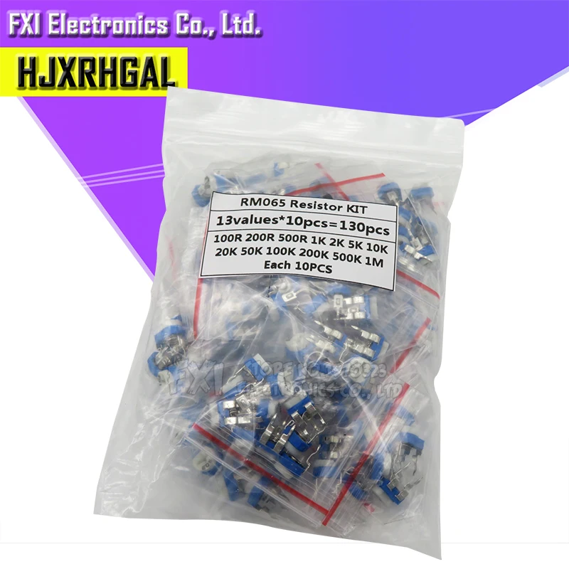 130pcs=13 kinds RM-065 Trimming Potentiometer 100ohm-1Mohm RM065 Variable Resistors component diy kit new