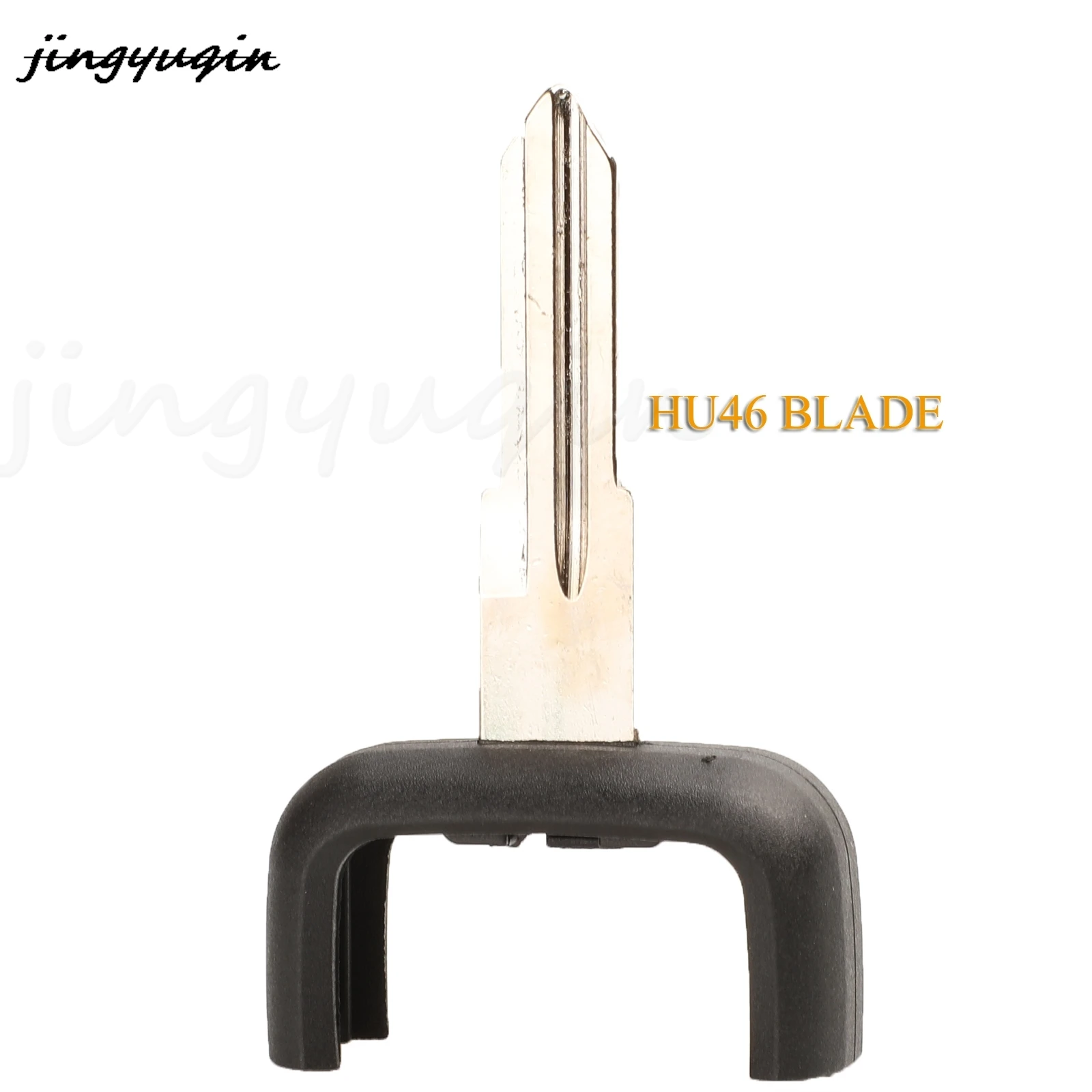 Jingyuqin-carcasa para llave a distancia de coche, 2 botones, Fob para Opel Astra Zafira Vectra Omega con opción de hoja YM28/HU46/Hu100/Hu43