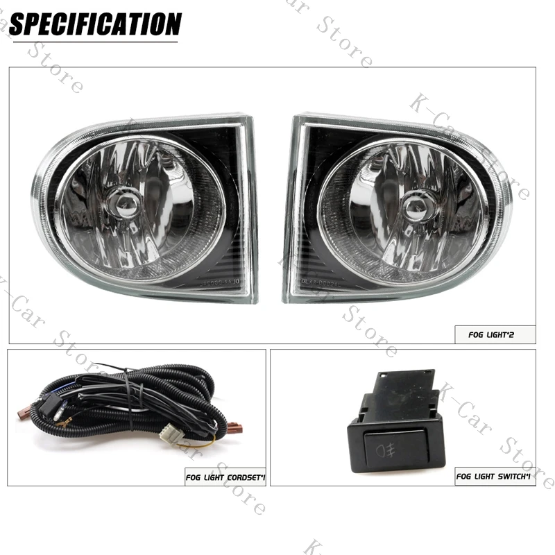 For Nissan Patrol 2001 2002 2003 2004 Front Bumper Fog Lamp Kit Additional Foglight Set Switch Wiring Car Accessories