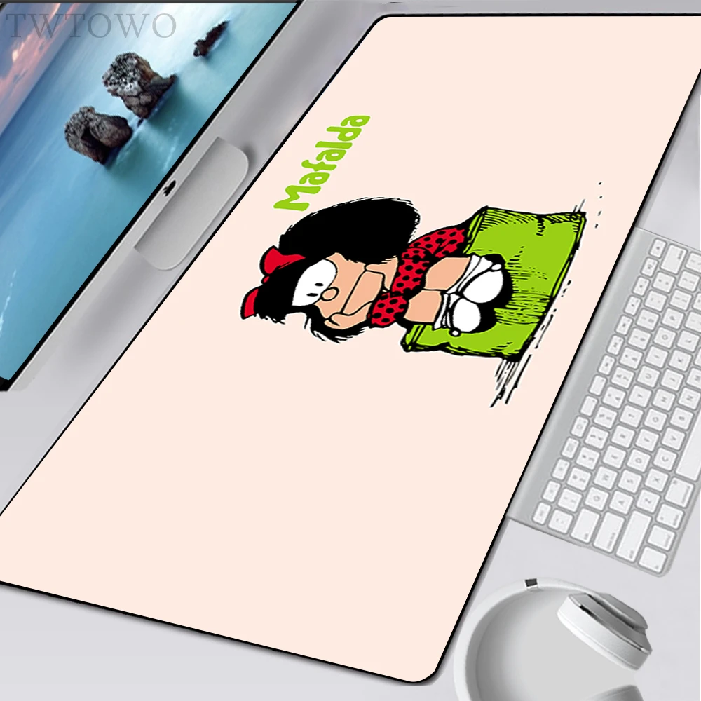 Mafalda Mousepad XXL Custom Large Mouse Mat keyboard pad Laptop Soft Gamer Natural Rubber Carpet Mice Pad Desktop Mouse Pad