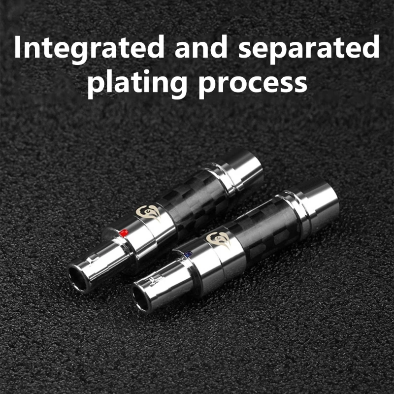 Y1UB Rhodium Plated Headphone Pin Carbon Fiber Plug Connectors For HD800 HD800S HD820 D1000 Headsets Sound Adapter