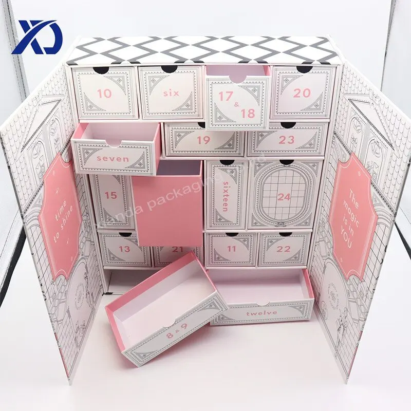 2025.Personalized 30-Day Beauty Paper Christmas Advent Calendar Box Embossed Printing for Cream Perfume Mini Packaging for Face - Image 2