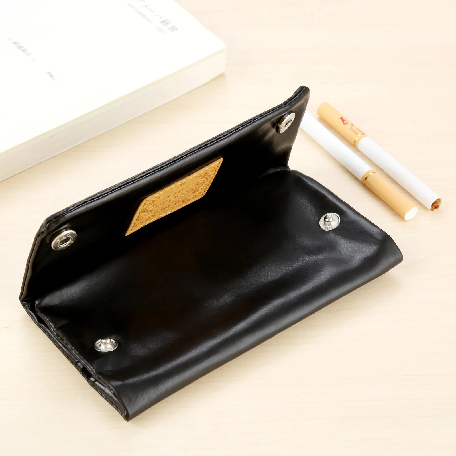 1pc 3-Folded PU Leather Tobacco Bag Cigarette Rolling Pipe Pouch Case Wallet Tip Paper Holder Smoking Accessories Gift for Men