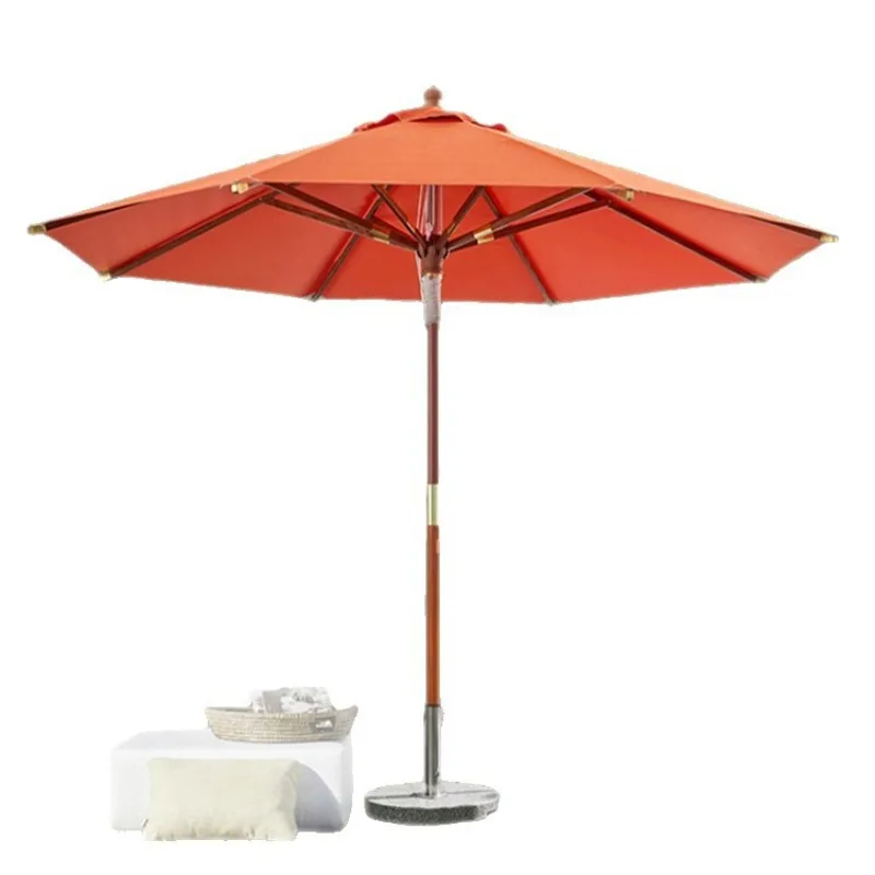 Leisure Central Pillar Umbrella Round Vacation Beach Umbrella Swimming Pool Seaside Sun Umbrella