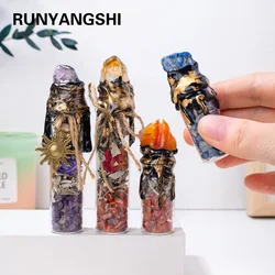 1PC Natural Crystal Magic Crystal Energy Stone Wishing Drifting Bottle Spiritual Healing Stone With Raw Stone