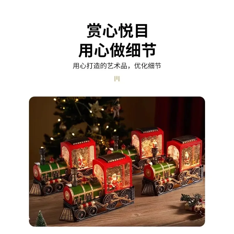 

2025Christmas Decorations Train Snow Music Box Decoration Boy Children Crystal Ball Birthday Gift Music Box