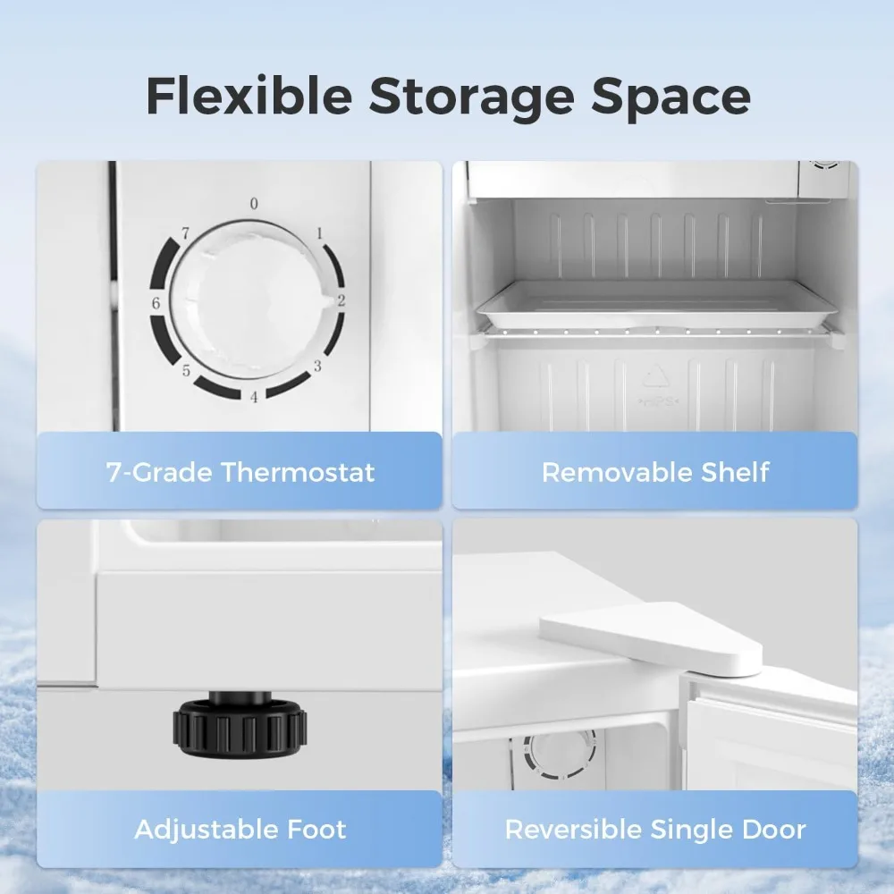 Мини-холодильник с морозильной камерой, номинальная 1,6 куб. Небольшой вертикальный холодильник футов со съемными полками, 7. Регулируемый термостат, Низкий Ной