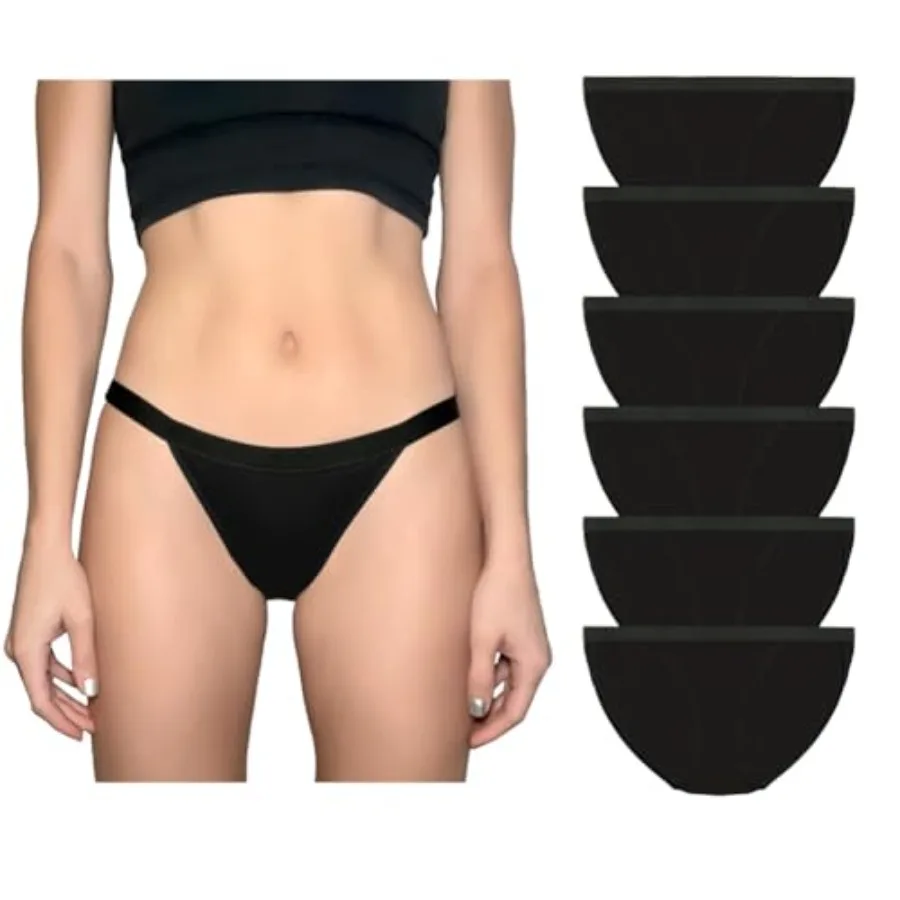 

Nabtos Cotton String Bikini Hi Cut Women Underwear Checky Panties Pack 6