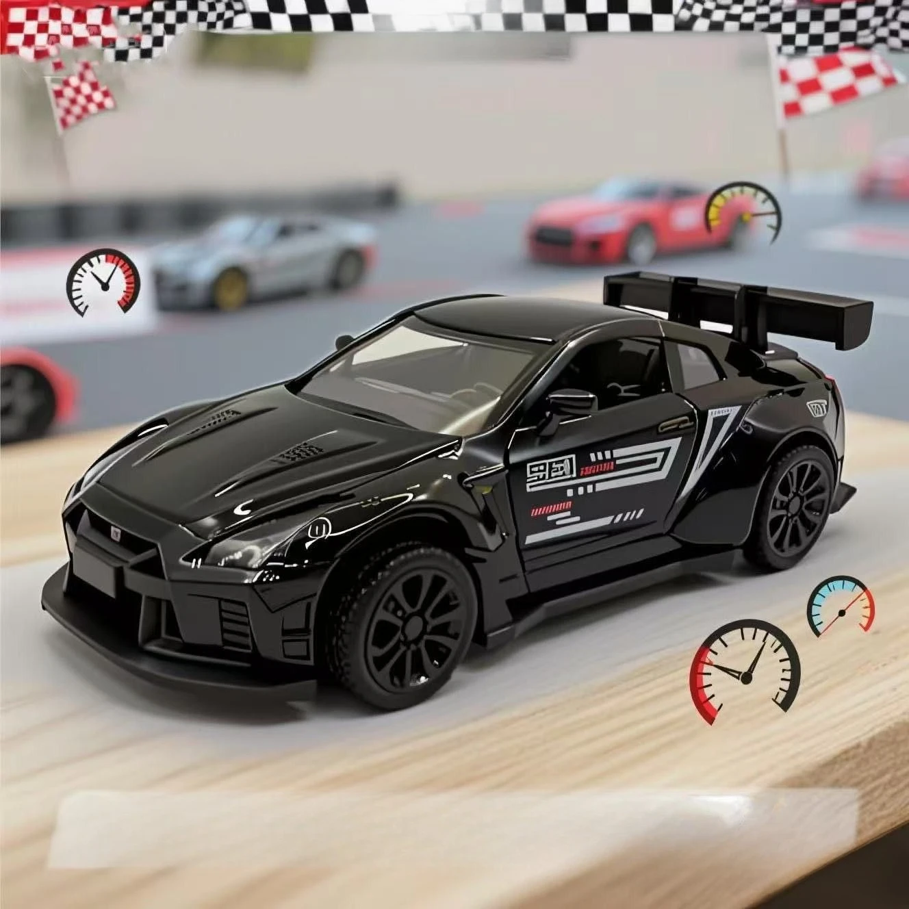 1:36 Mini GTR modelo de coche de aleación fundida juguete de carreras/colección de regalos para niños artículo decorativo/embalaje de espuma. Entrega rápida