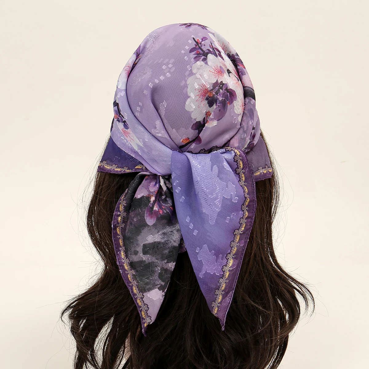 

Luxury Floral Print Silk Square Scarf Women Soft Satin Kerchief Hairband Neckerchief Head Hijab Lady Headband Foulard Bag Ribbon