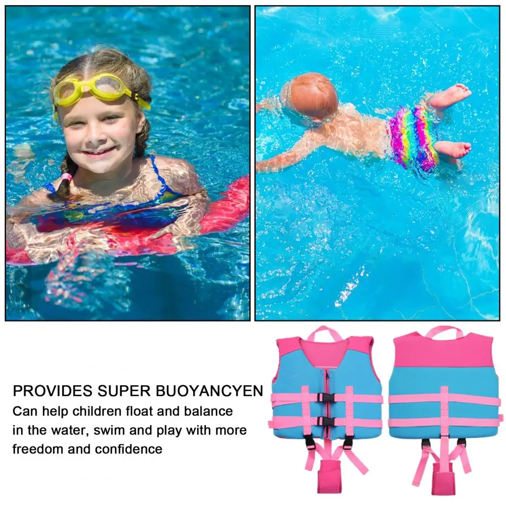 Kids Swim Vest Children's Adjustable Swim Vest with Crotch Strap Buoyancy Safety Jacket for Boys Girls Ideal for Snorkeling