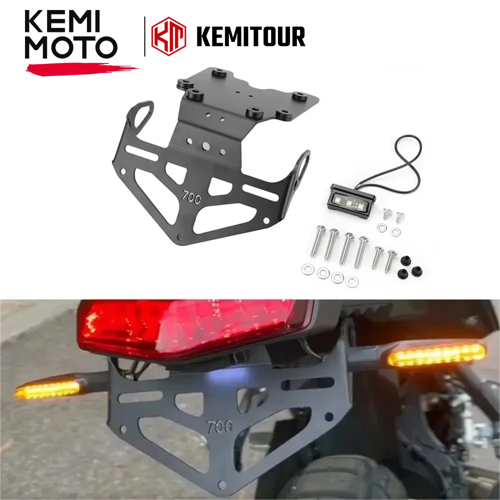 For Yamaha Tenere 700 2019 2020-2024 Motorcycle Rear License Plate Holder Bracket Tail Tidy Fender Eliminator CNC Aluminum New