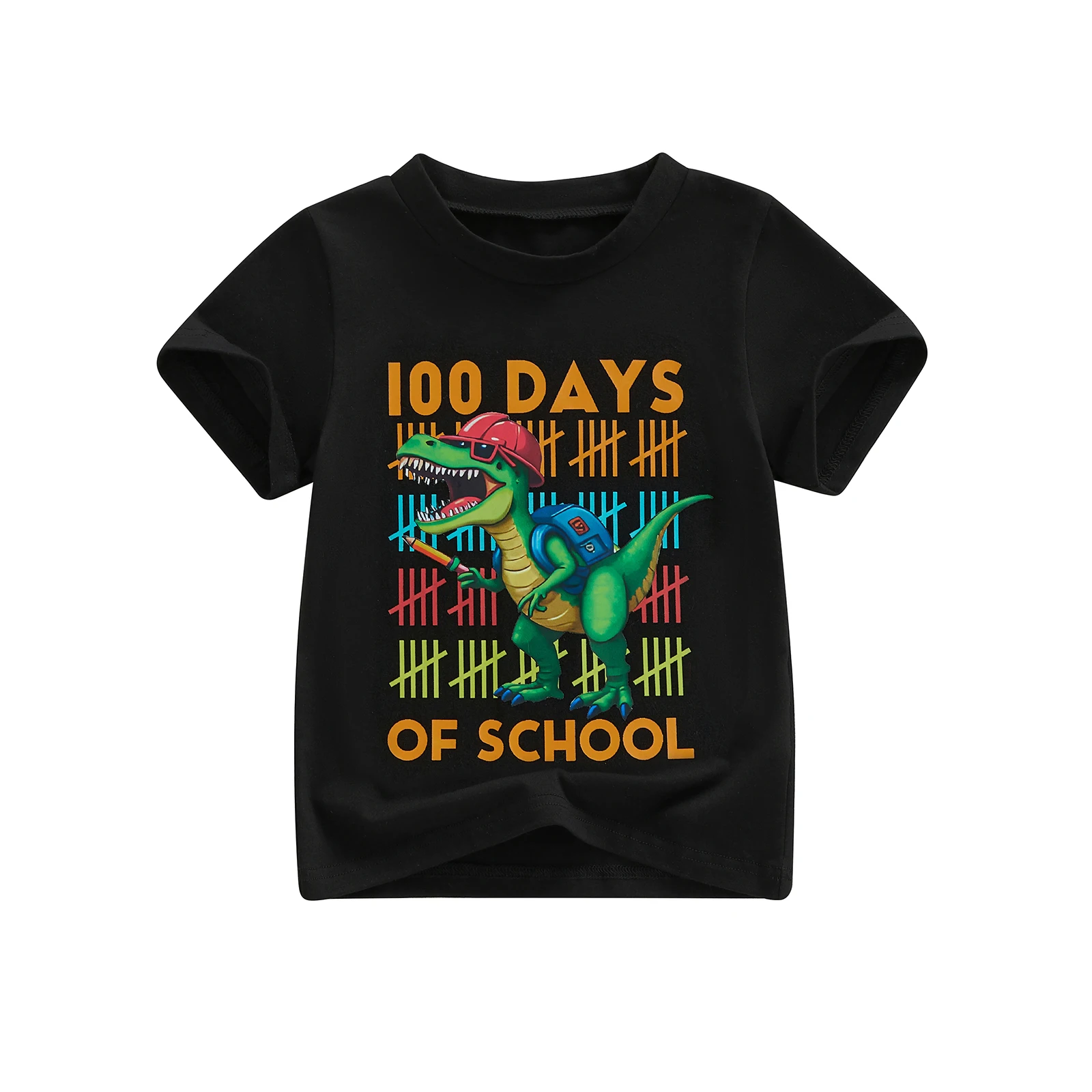 

Toddler Boys Summer Casual Tops Short Sleeve Crewneck Letter Dinosaur Print Loose Fit T-shirt