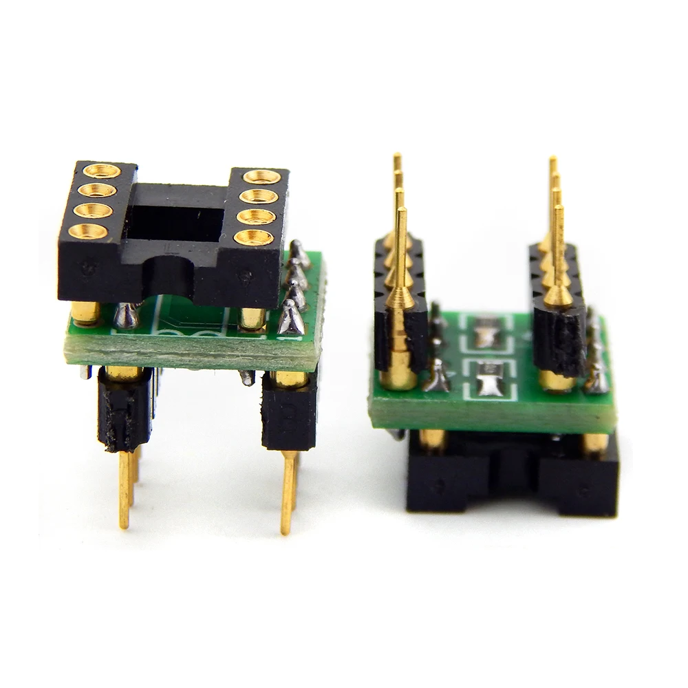 DIP8 Dual Op Amp Conversion เดี่ยวเครื่องขยายเสียงบอร์ด DIY Gold-Plated เชื่อมชิป IC คณะกรรมการการเปลี่ยนแปลง