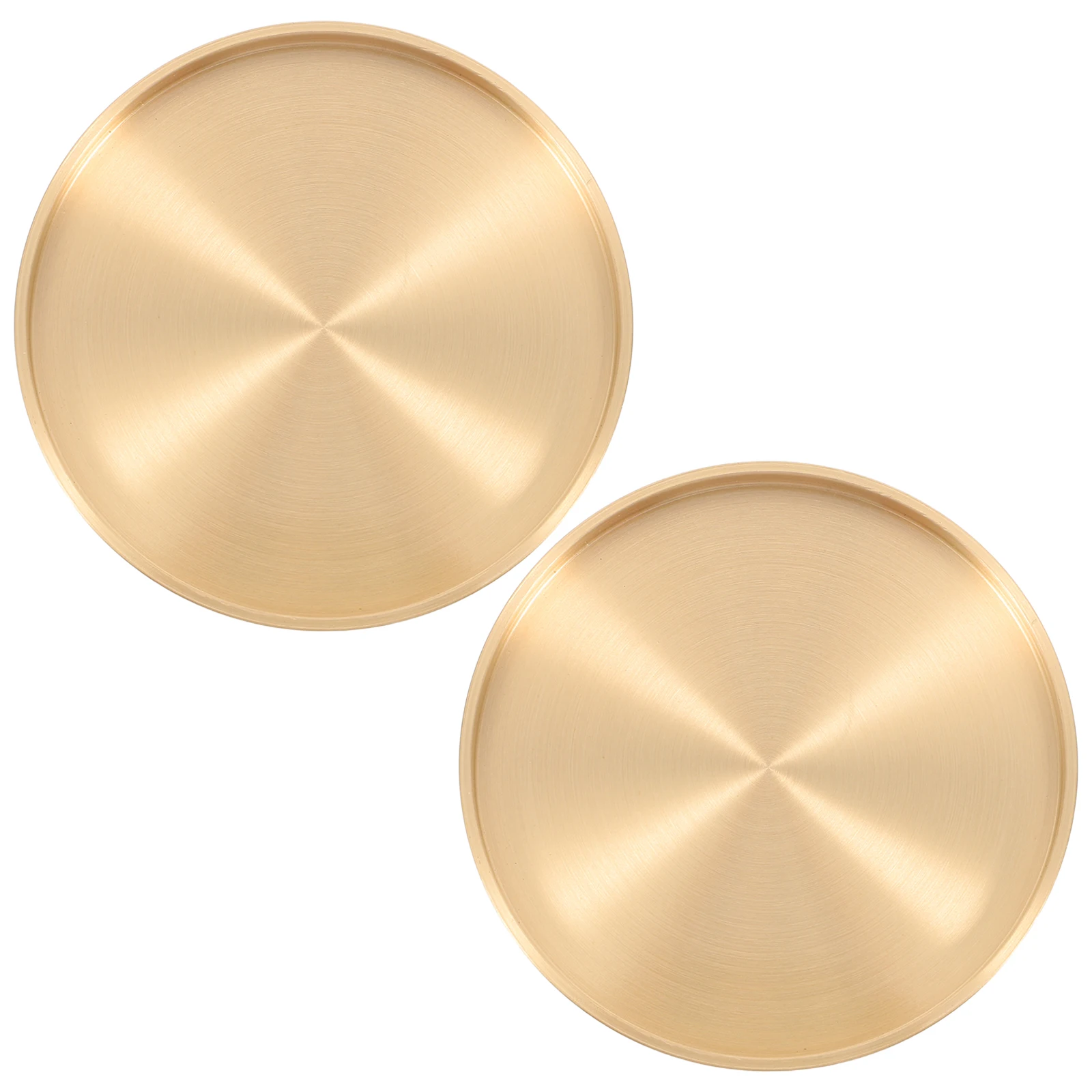 

2pcs Brass Coaster Tea Cup Mat Heat-Resistant Desktop Protector Smooth Easy Clean For Home Coffee Shop Table Pad