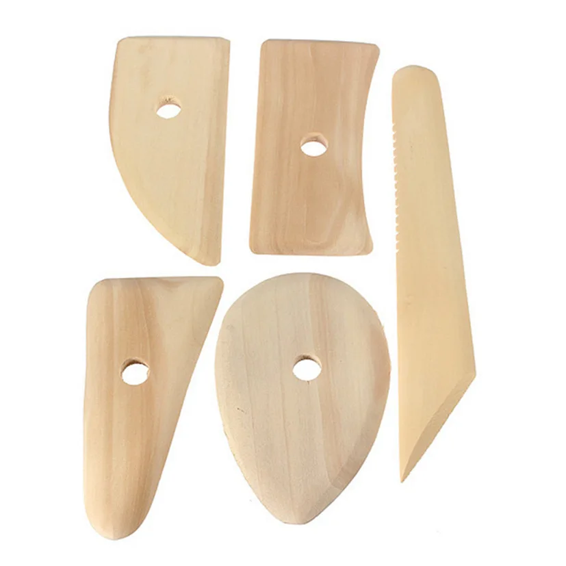 

5PCS/LOT High Quality 5 Pcs Wooden Clay Sculpting Modeling Ceramics Art Pottery Tool Kit