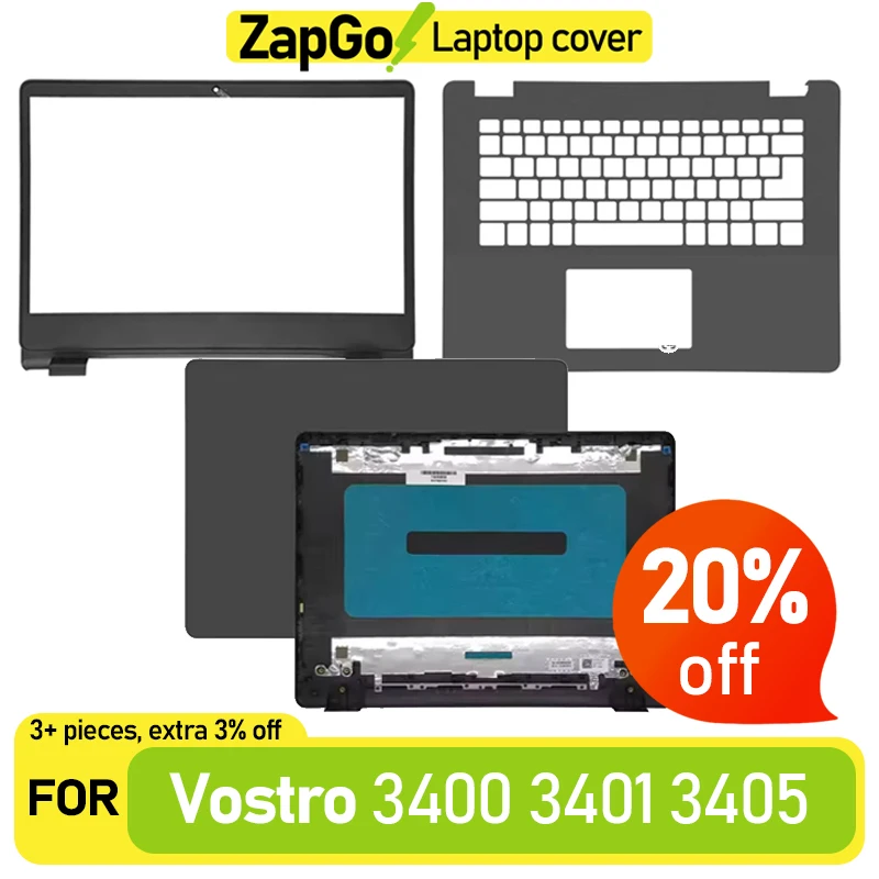 Laptop LCD Back Cover For Dell Vostro 3400 3401 3405 V3400  Front Bezel Palmrest Top Case Bottom Case 125D6 Y5X09 RX8DW 14.4 In